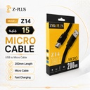 Z14 كابل باور بانك قماش ميتال مايكرو