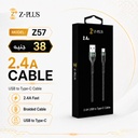 Z57 Z.PLUS كابل تايب سي قماش 2.4 امبير فعلي