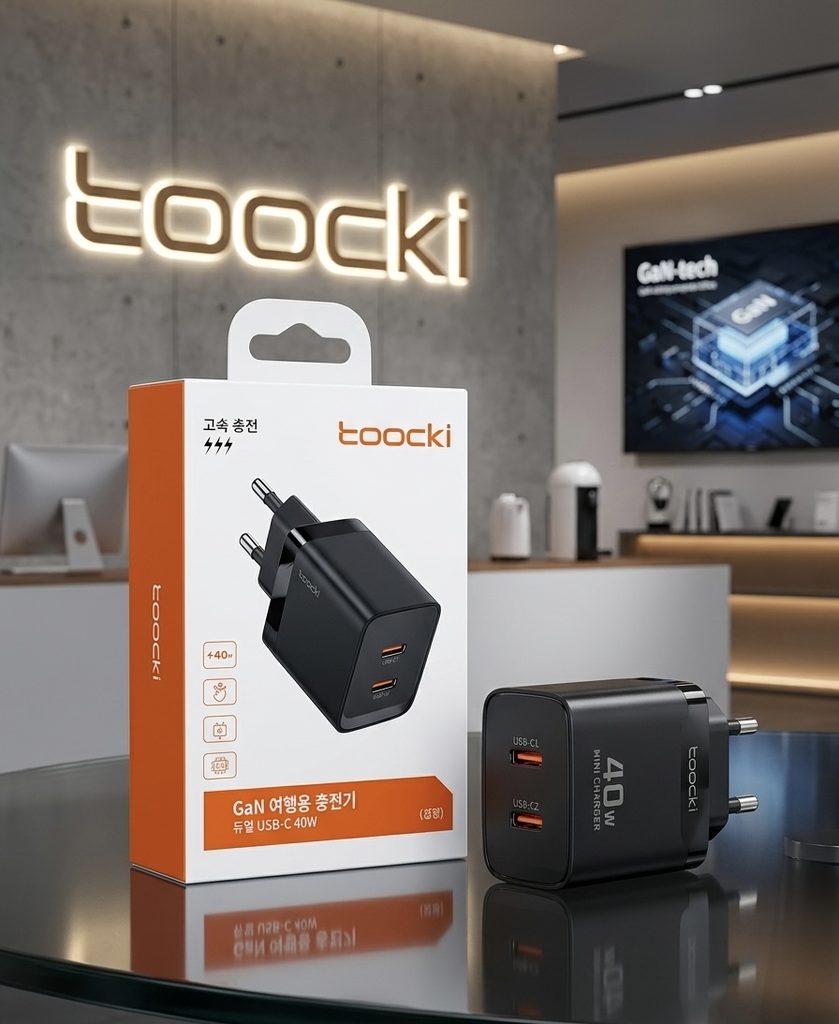 راس شاحن مخرجين تايب سي فاست Toocki 40W GAN