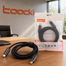 [E1644] TOOCKI 100W كابل قماش فاست طرفين تايب سي